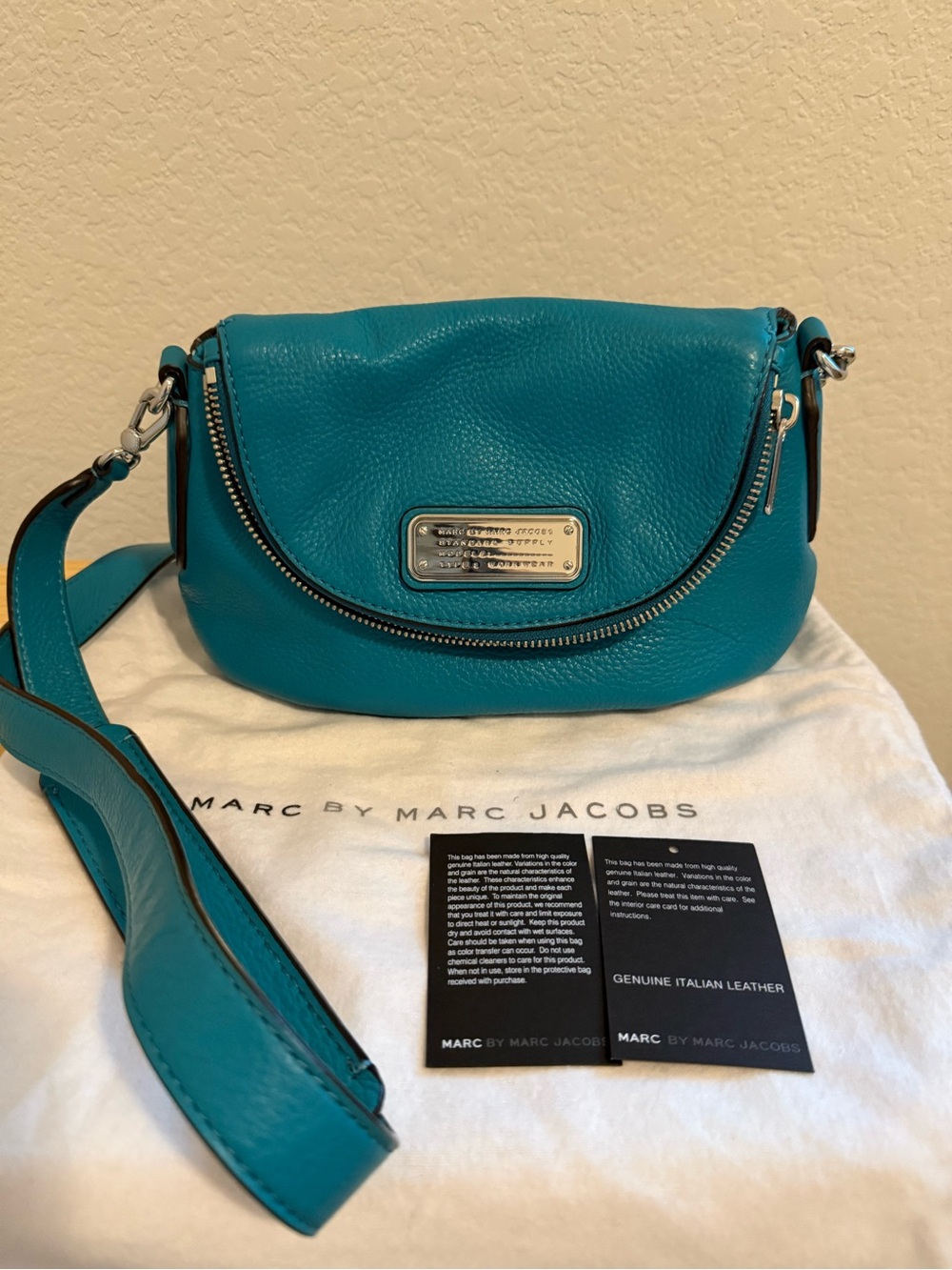 Marc by Marc Jacobs Standard Supply Workwear Teal Leather Crossbody NWOT